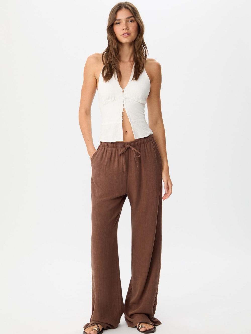 Stradivarius Black Drawstring Pants, Size XS